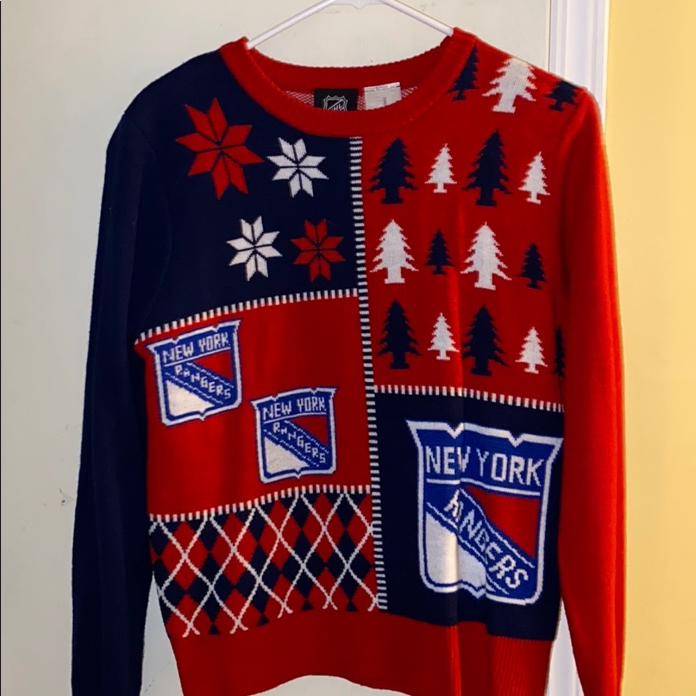 New York Ranger Youth Christmas Sweater Youth XL